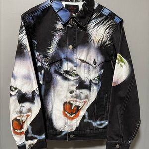 Midnight Studios The Lost Boys Vampire Print Denim Jacket Size Small 100% Cotton